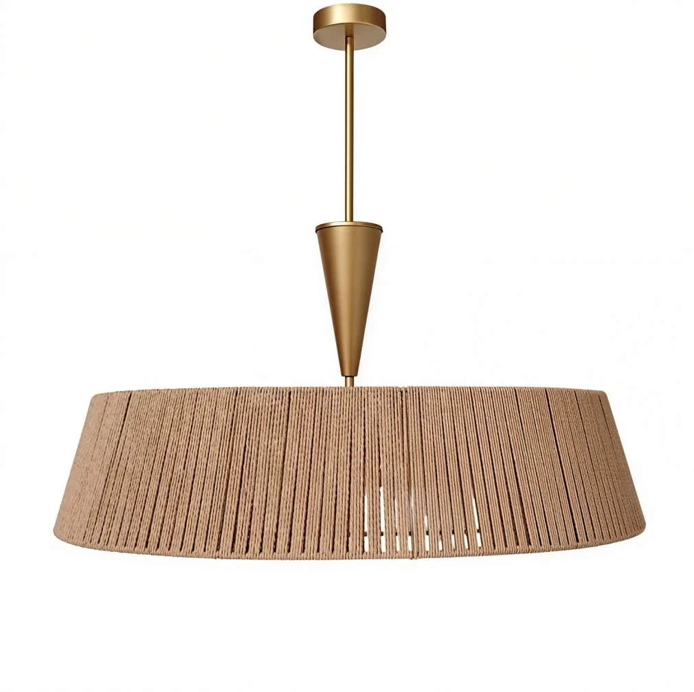LAMPARA TECHO FIBRA METAL 76X76X68 MARRON