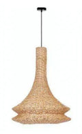LAMPARA TECHO RATAN METAL 42X42X57 MARRON
