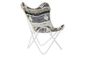 SILLON ALGODON HIERRO 74X65X90 MARIPOSA BLANCO