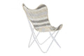 SILLON ALGODON HIERRO 74X65X90 MARIPOSA BLANCO