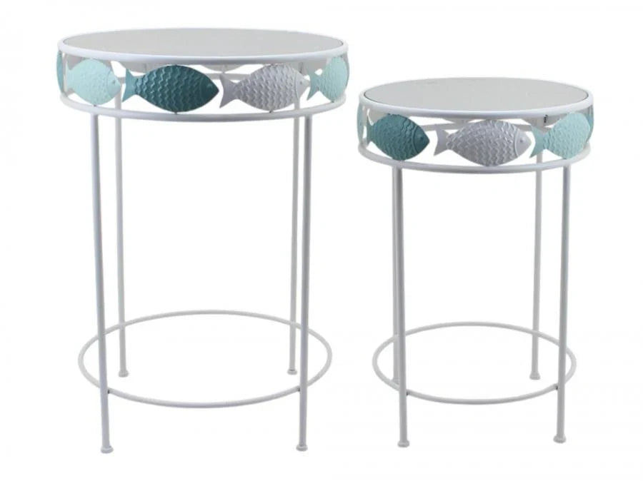 MESITA AUXILIAR SET 2 METAL 50X50X70 40X60 PECES