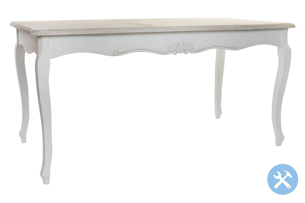 MESA COMEDOR MADERA 160X80X79 NATURAL BLANCO