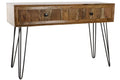 CONSOLA ACACIA METAL 118X40X77 MARRON