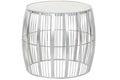 MESITA AUXILIAR HIERRO MARMOL 46X46X41 PLATEADO