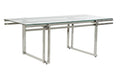 MESA CENTRO INOX CRISTAL 120X60X45 PLATEADO