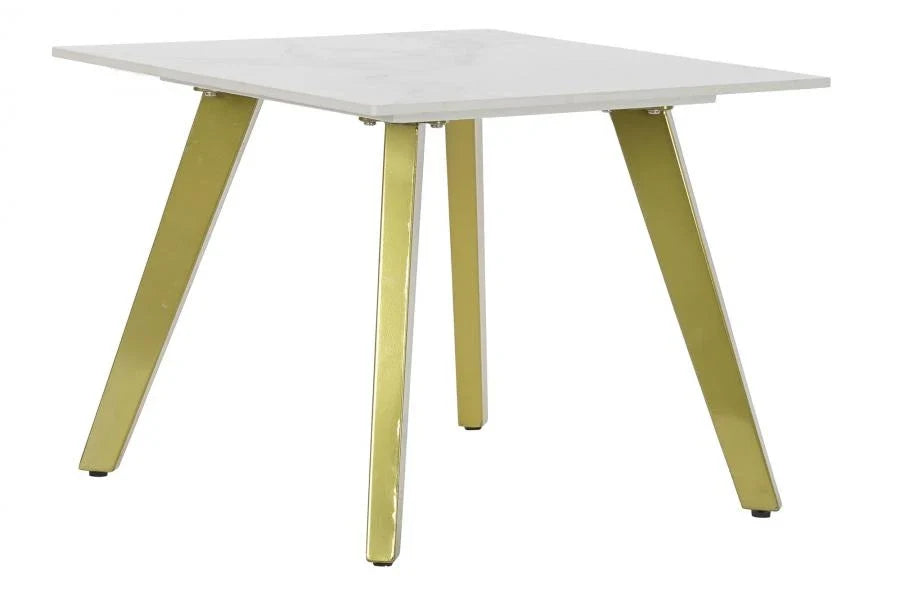 MESITA AUXILIAR CERAMICA METAL 60X60X48 DORADO
