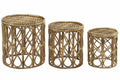 MESITA AUXILIAR SET 3 MIMBRE 38X38X43,4 NATURAL
