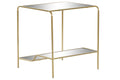 MESITA AUXILIAR METAL ESPEJO 50X50X55 MATE DORADO