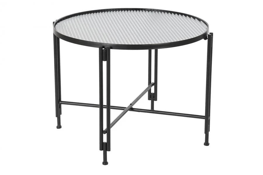 MESA CENTRO METAL CRISTAL 63X63X46 NEGRO