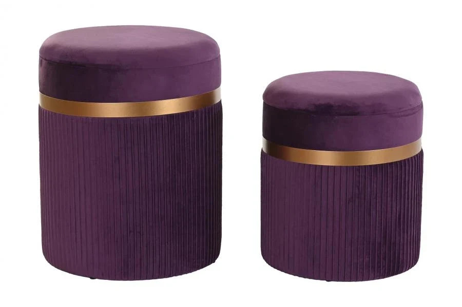 REPOSAPIES SET 2 POLIESTER MDF 39X39X49 TERCIOPELO