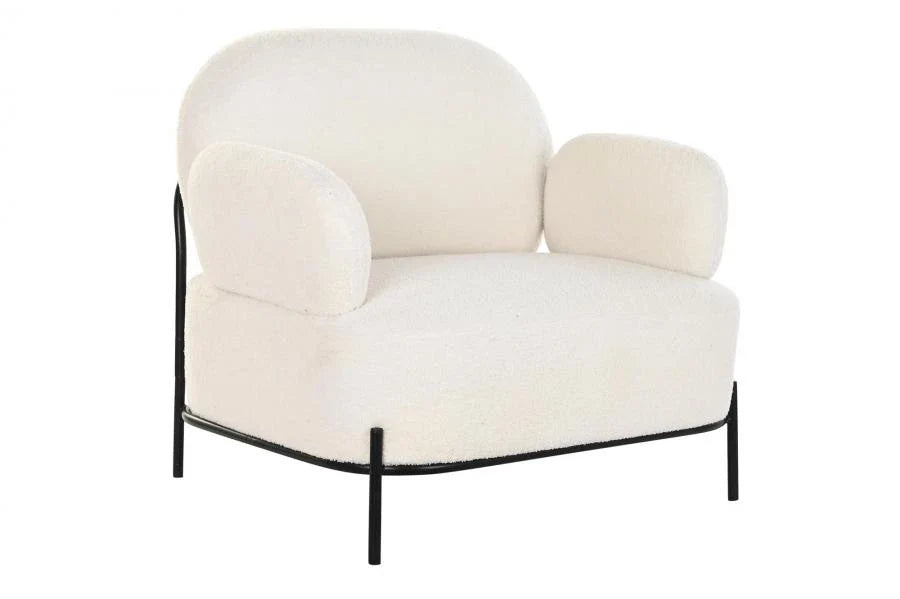 BUTACA POLIESTER METAL 86X74X77 BORREGUITO BLANCO