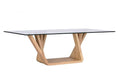 MESA CENTRO NOGAL CRISTAL 130X70X42 10 MM, NATURAL