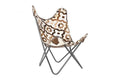 SILLON PIEL HIERRO 70X70X90 ROMBOS MARRON