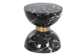 MESITA AUXILIAR HIERRO 33X33X35 SIMIL MARMOL NEGRO