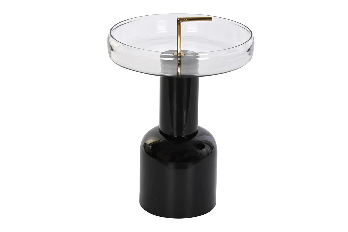 MESITA AUXILIAR CRISTAL HIERRO 41X41X57 LACADO