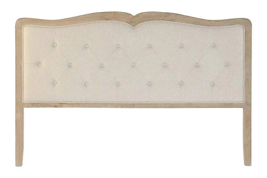 CABECERO CAMA ROBLE POLIESTER 180X10X120 BEIGE