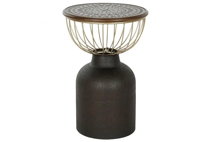 MESITA AUXILIAR ABETO METAL 43,5X43,5X63,5 NEGRO