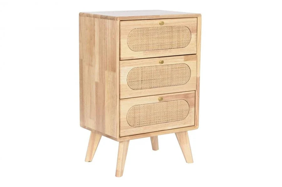CAJONERA RUBBERWOOD RATAN 40X30X63 NATURAL