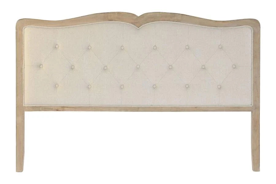 CABECERO CAMA LINO RUBBERWOOD 160X10X120 BEIGE