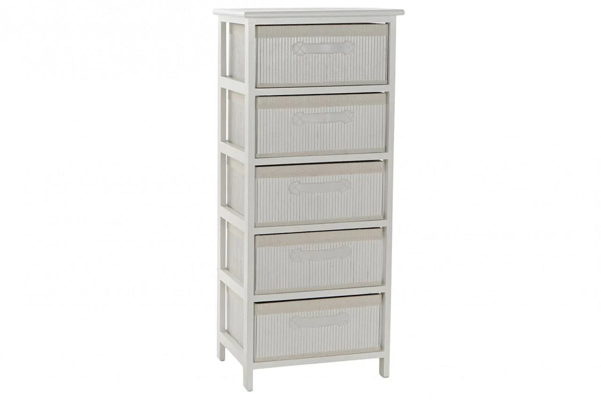 CAJONERA BAMBU PAULOWNIA 42X32X98 BLANCO