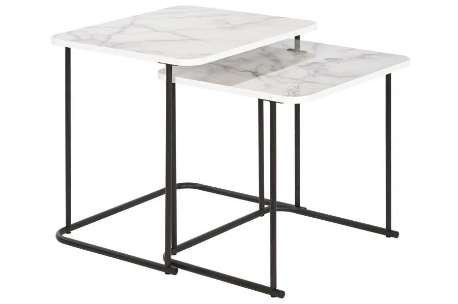 MESITA AUXILIAR SET 2 MDF 51X43X49 SIMIL MARMOL