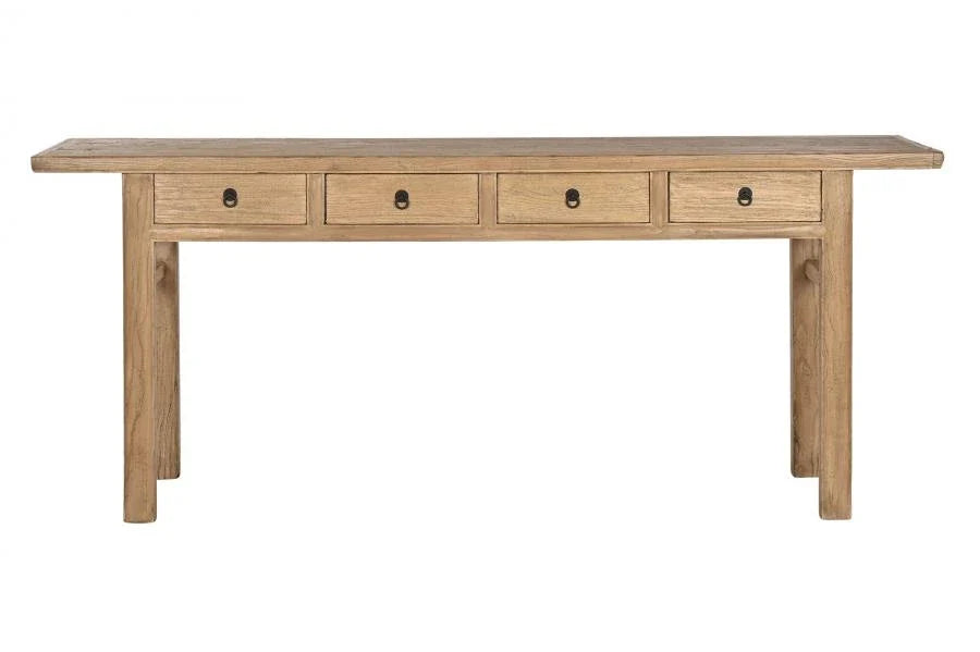 CONSOLA OLMO MACIZO 200X42X85 NATURAL NATURAL