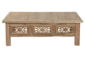 MESA CENTRO TECA 140X98X45 TALLADO NATURAL
