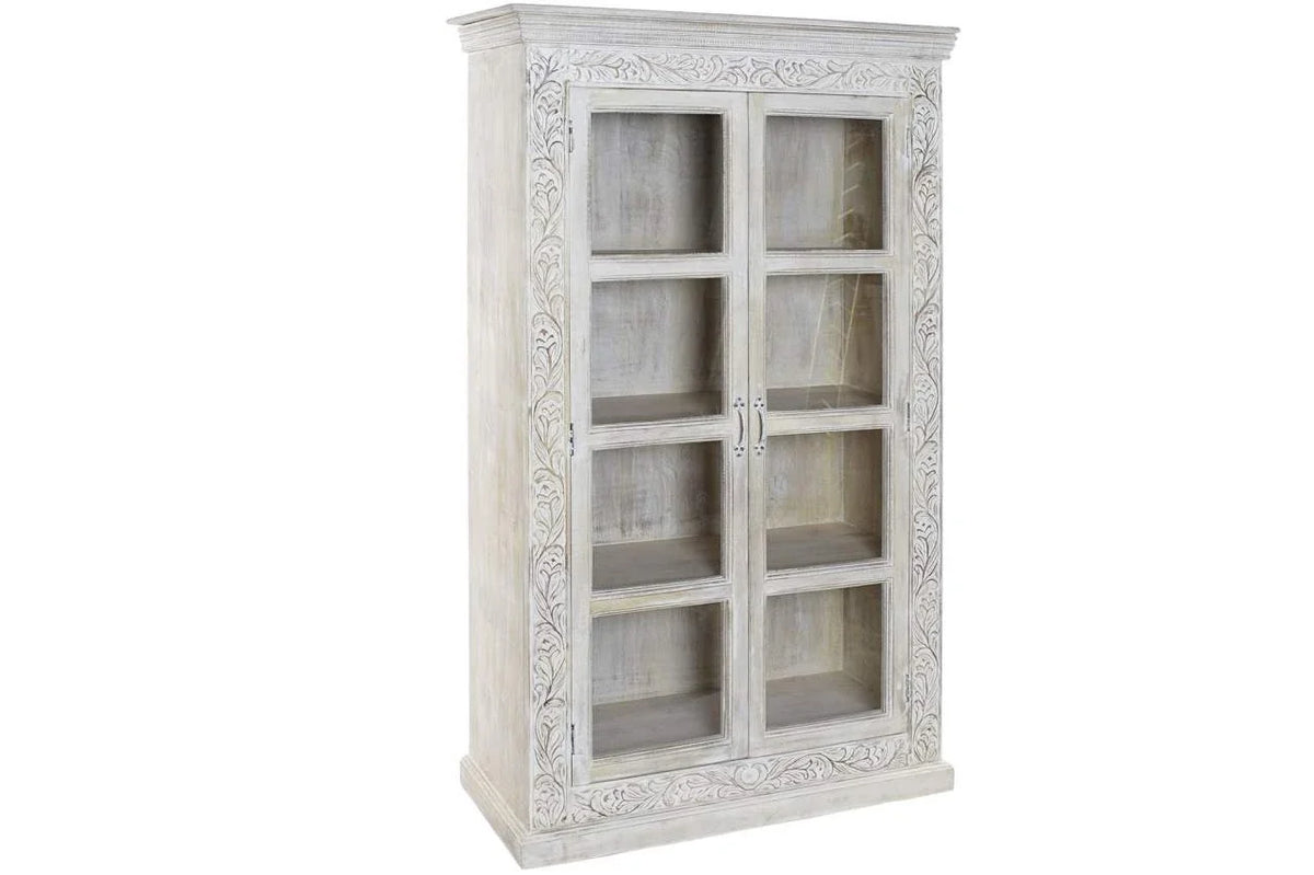 VITRINA MANGO CRISTAL 100X45X180 DECAPE BLANCO