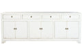 APARADOR OLMO MACIZO 220X42X85 6 PUE 4 CAJ BLANCO