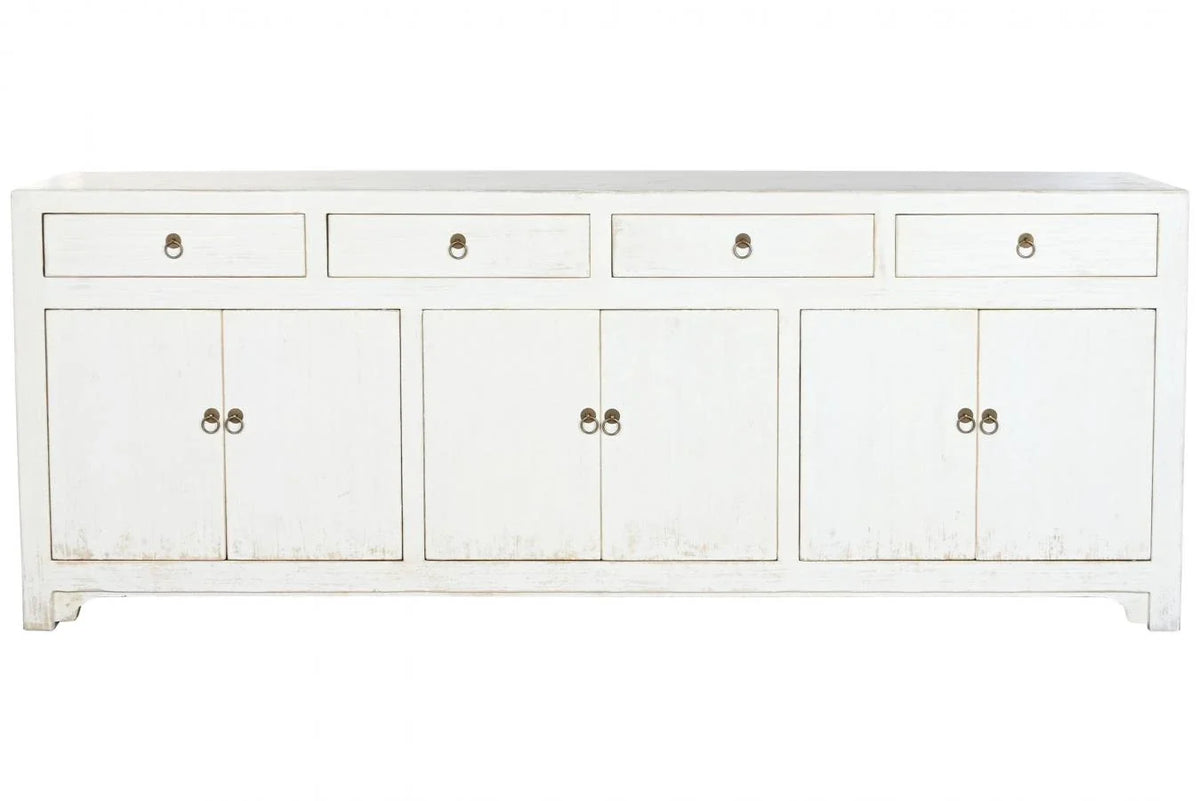 APARADOR OLMO MACIZO 220X42X85 6 PUE 4 CAJ BLANCO