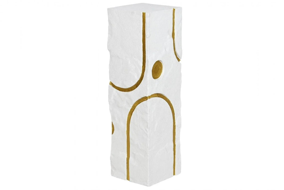 PEDESTAL MDF 25X25X80 MODERNO RUGOSO BLANCO