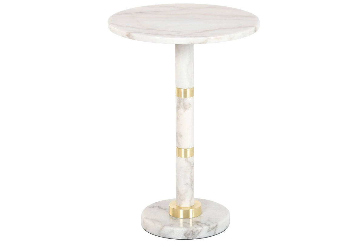 MESITA AUXILIAR MARMOL METAL 41X41X58 BLANCO