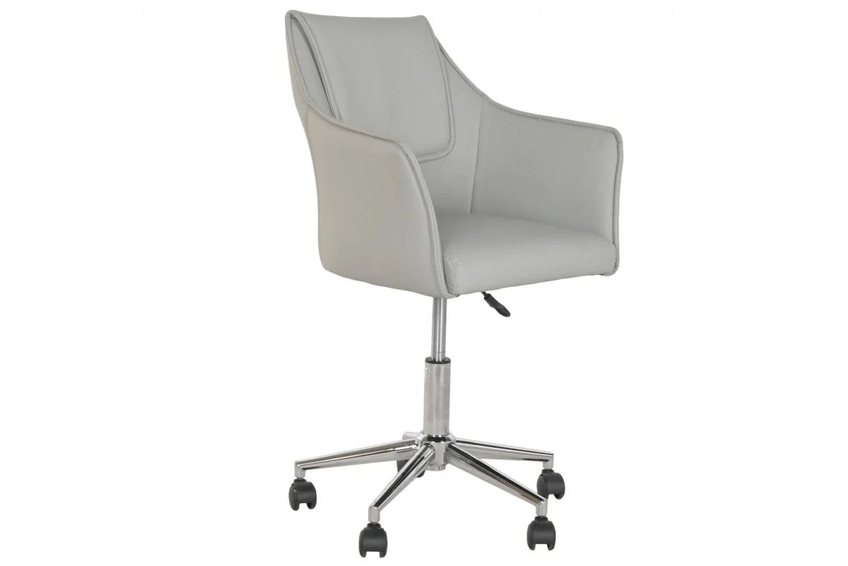 SILLA PU METAL 59X59X83 95 RUEDAS GRIS