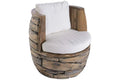 SILLON RAIZ DE TECA RECICLADA ALGODON 75X75X75