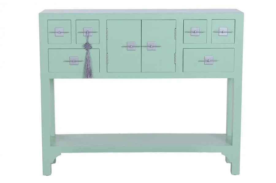 CONSOLA ABETO MDF 96X24X79 ORIENTAL VERDE MENTA