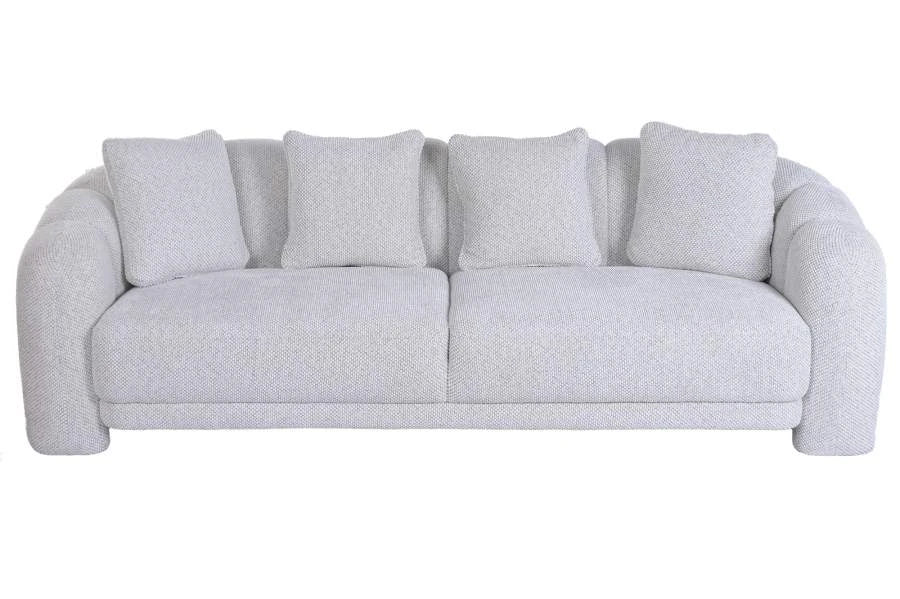 SOFA POLIESTER MDF 238X103,5X75 CREMA