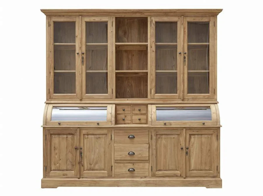 VITRINA TECA RECICLADA CRISTAL 160X50X215