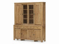 VITRINA TECA RECICLADA CRISTAL 215X50X220