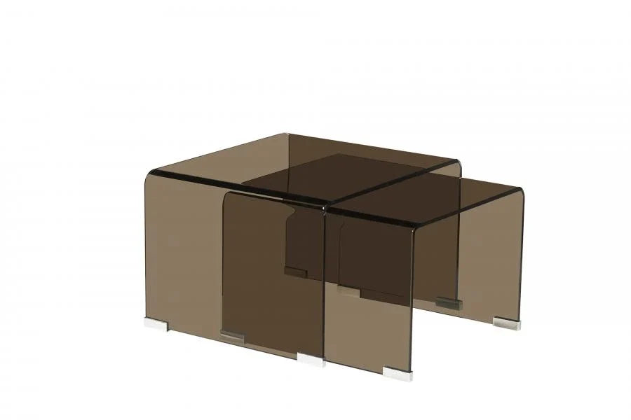 MESITA AUXILIAR SET 2 CRISTAL 48X45X31,5 12 MM.