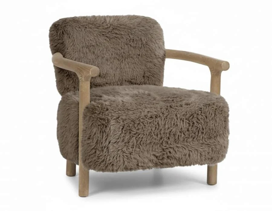 SILLON FRESNO POLIESTER 72X73X76,5 PELO MARRON