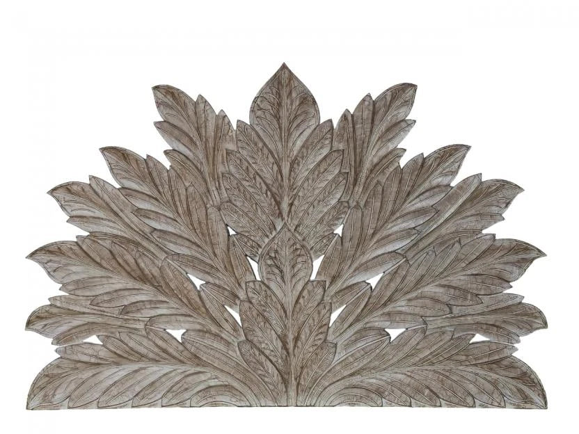 CABECERO CAMA MDF 183X3X122 HOJAS DECAPE NATURAL