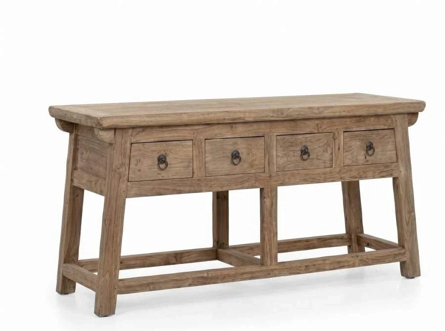 CONSOLA TECA RECICLADA 140X40X75 MARRON