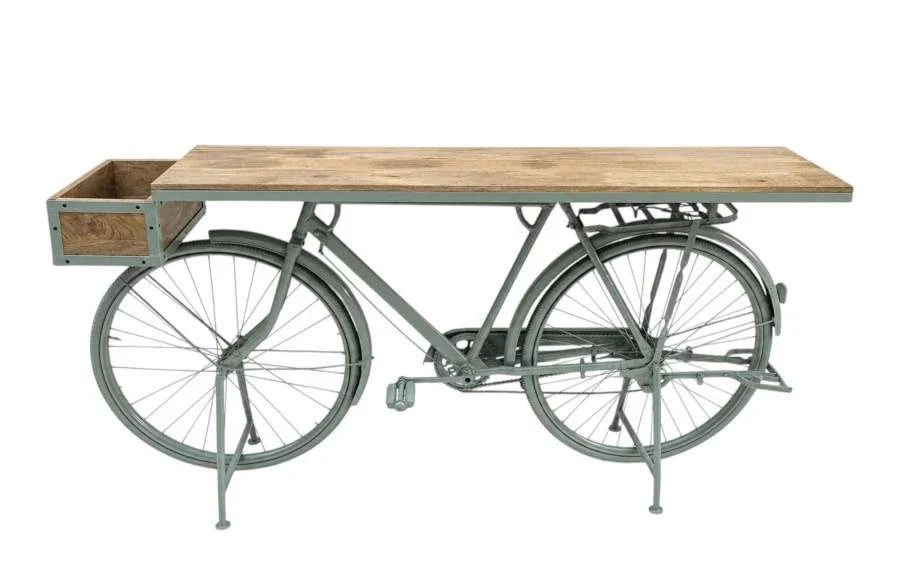 CONSOLA HIERRO MANGO 195X40X91 BICICLETA