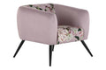 SILLON POLIESTER METAL 75X71X71 FLORES ROSA