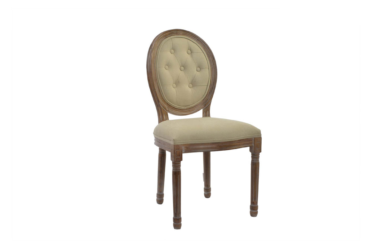 SILLA RUBBERWOOD LINO 50X44X96 BEIGE