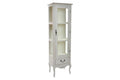 VITRINA MADERA CRISTAL 48X35X160 NATURAL BLANCO