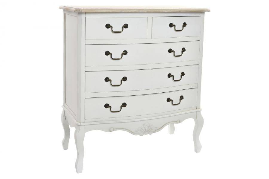 COMODA MADERA 80X40X90 NATURAL BLANCO