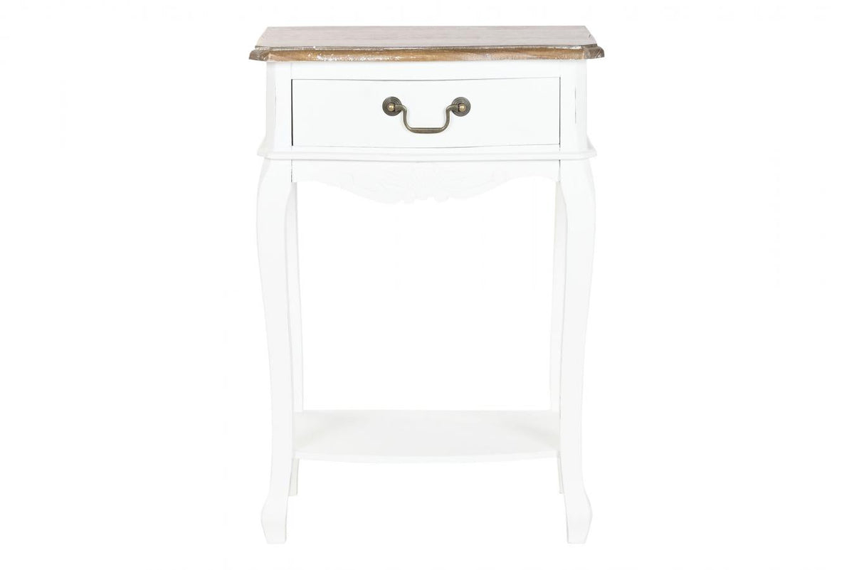 MESITA DE NOCHE MADERA 48X35X69 NATURAL BLANCO