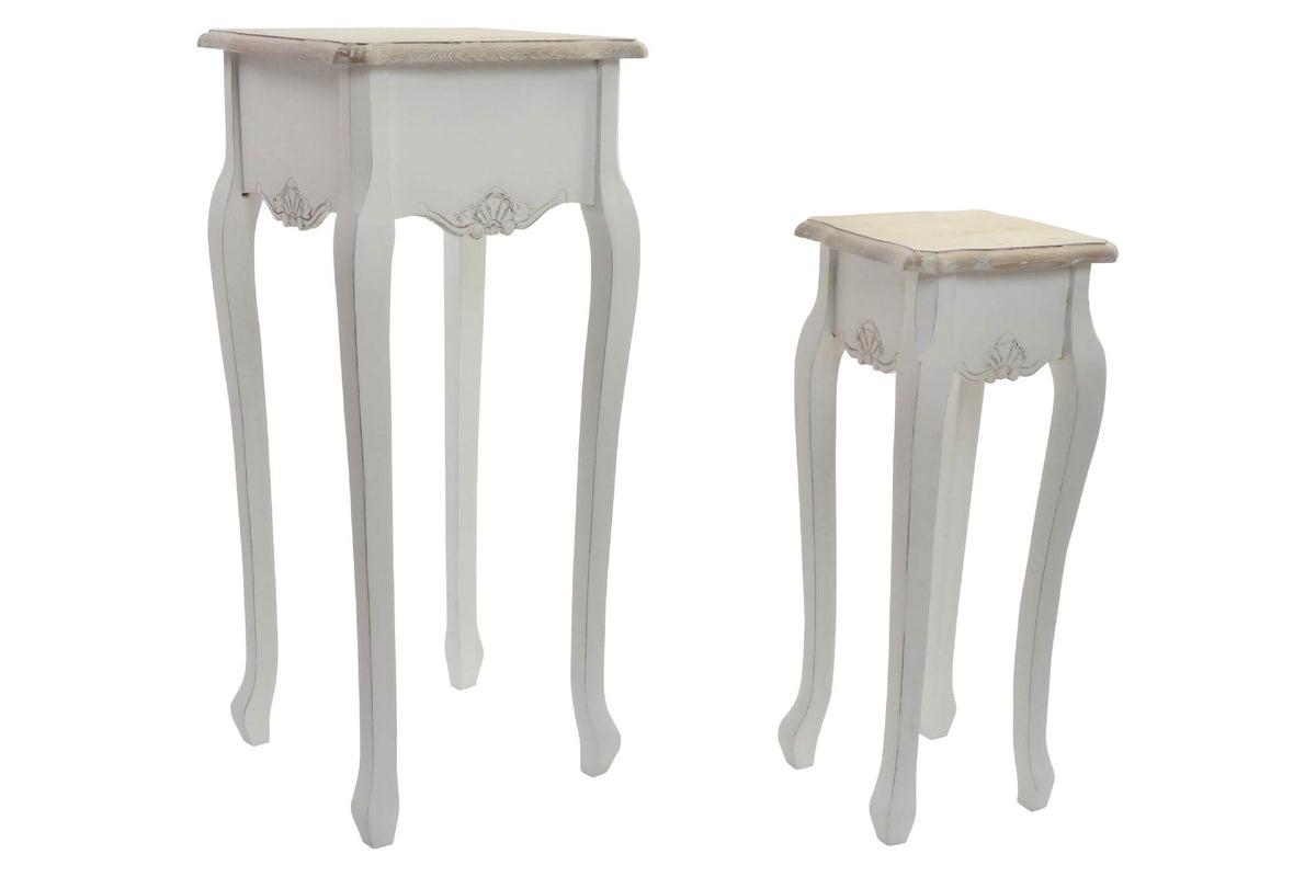 MESITA AUXILIAR SET 2 ABETO 35X35X80 NATURAL