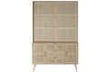 VITRINA PAULOWNIA MDF 120X38,5X196 REJILLA NATURAL